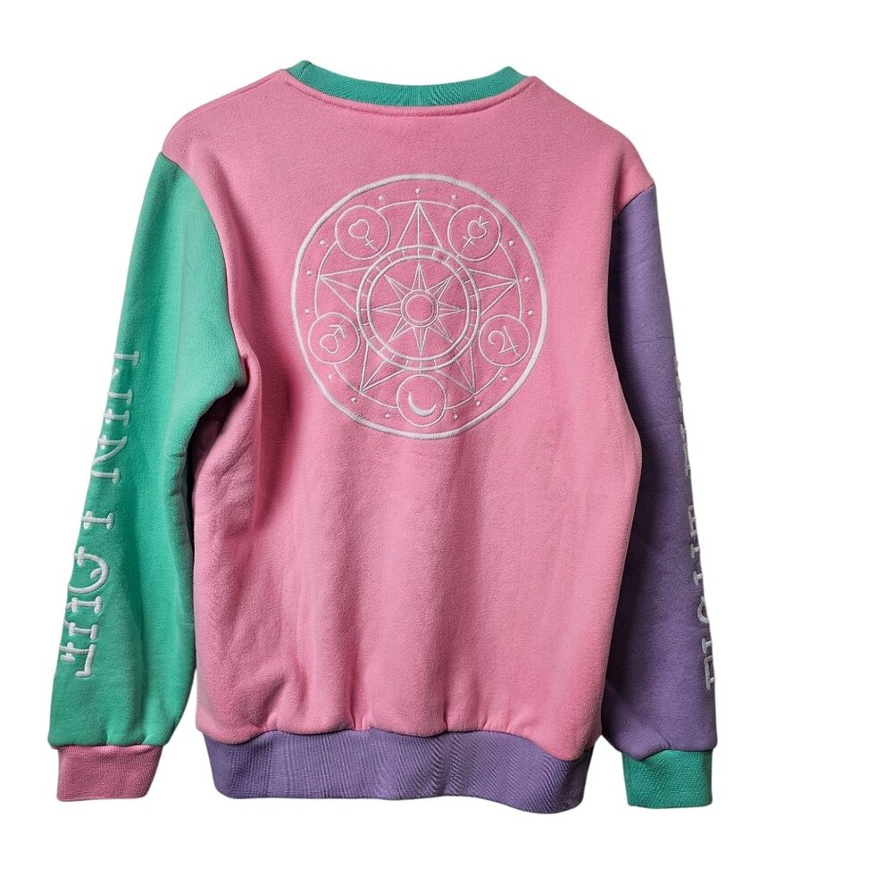 Celestialfox.Ca DISCONTINUED Color Blocking Pastel Pink Sweatshirt Tops, M - Picture 2 of 9